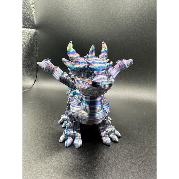 3D-Printed Articulated Crystal Baby Dragon 7" - Picture 2 of 5